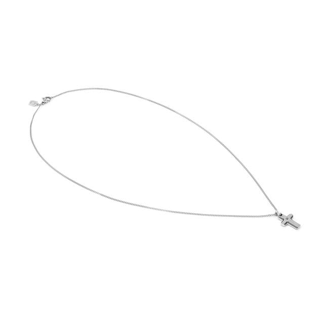 Strong Steel & Black Diamond Cross Pendant - Silver - 028344/004