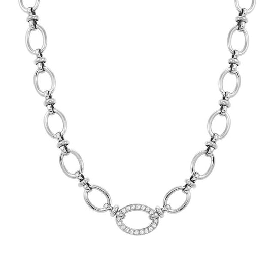 Affinity Chain Necklace With CZ - Stainless Steel - 028606/001