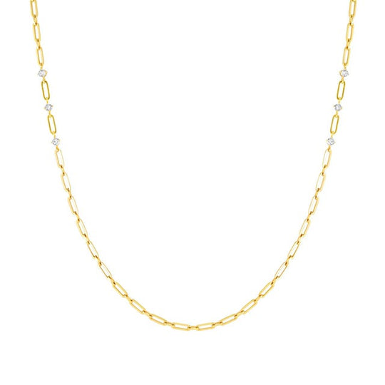 Chainsofstyle Long CZ Necklace - Gold - 029402/012
