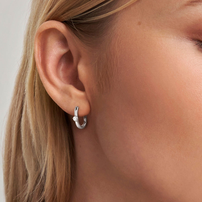 Chains Of Style Hoop CZ Earrings - Gold - 029403/012