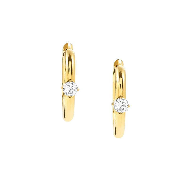Chains Of Style Hoop CZ Earrings - Gold - 029403/012