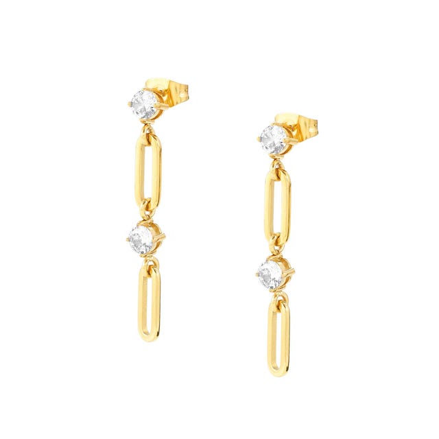 Chainsofstyle CZ Drop Earrings - Gold - 029404/012