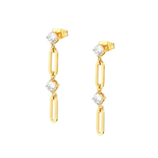 Chainsofstyle CZ Drop Earrings - Gold - 029404/012