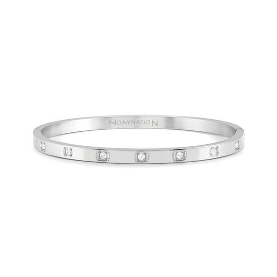 Pretty CZ Bangle, Medium - Silver - 029514/001