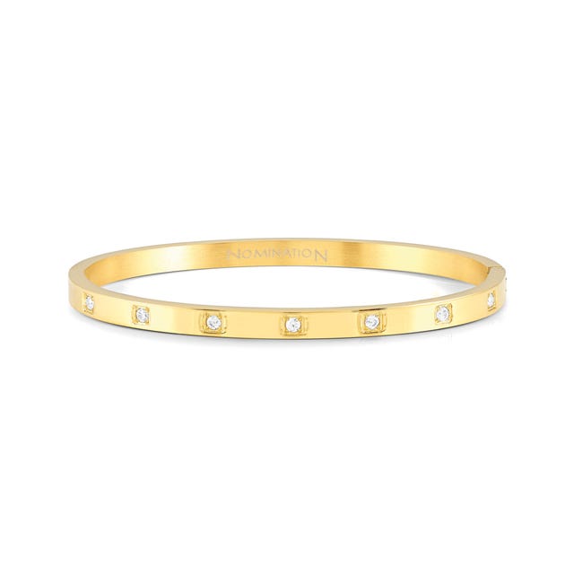Pretty Bangle Square Cubic Zirconia, Large - Gold - 029508/012