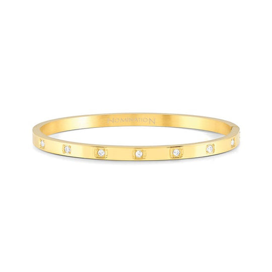 Pretty Bangle Square Cubic Zirconia, Large - Gold - 029508/012