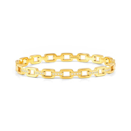 Pretty Chain CZ Bangle, Large - Gold - 029510/012