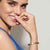 Pretty Bangle with Green Oval Stones, Medium - Gold - 029517/046
