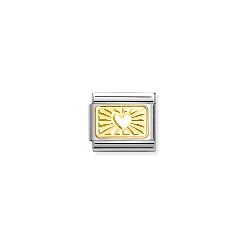 Composable Classic Etched Heart Link - Gold - 030121/58