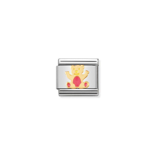 Composable Gold Light Pink Bear Link - 030212/32