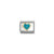Classic Turquoise Glitter Heart Link - Gold - 030220/08
