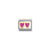 Composable Classic Fuchsia Glitter Double Heart Link - 030220/13