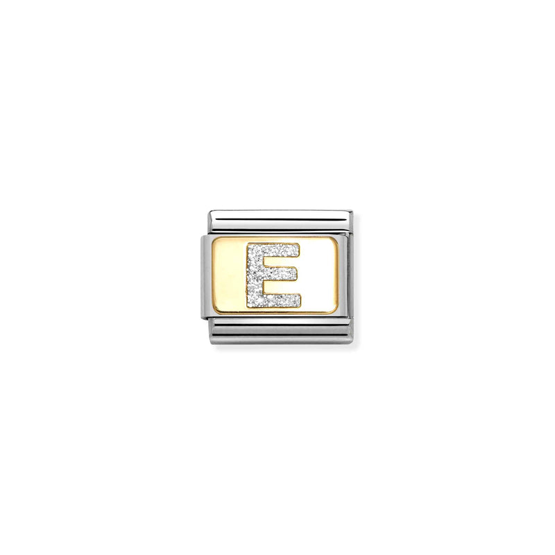 Composable Classic Letter E Glitter Link - Gold - 030291/05