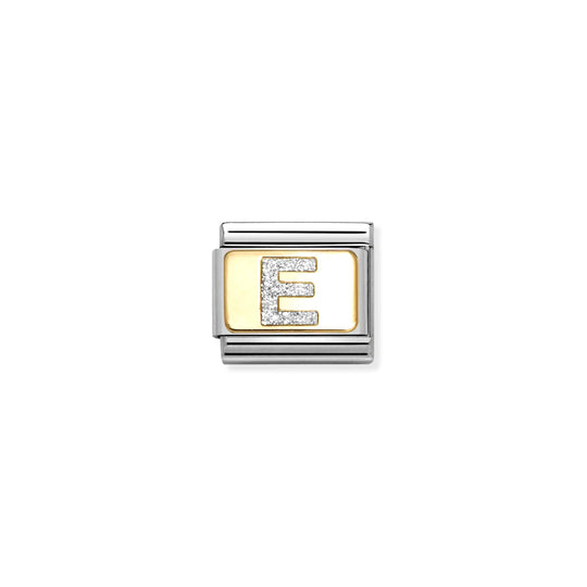 Composable Classic Letter E Glitter Link - Gold - 030291/05