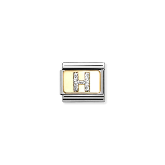 Composable Classic Letter H Glitter Link - Gold - 030291/08