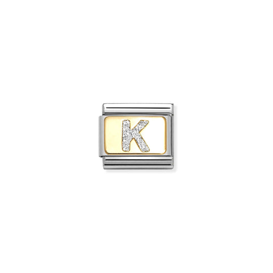 Composable Classic Letter K Glitter Link - Gold - 030291/11