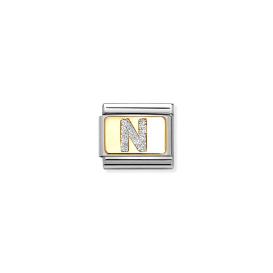 Composable Classic Letter N Glitter Link - Gold - 030291/14