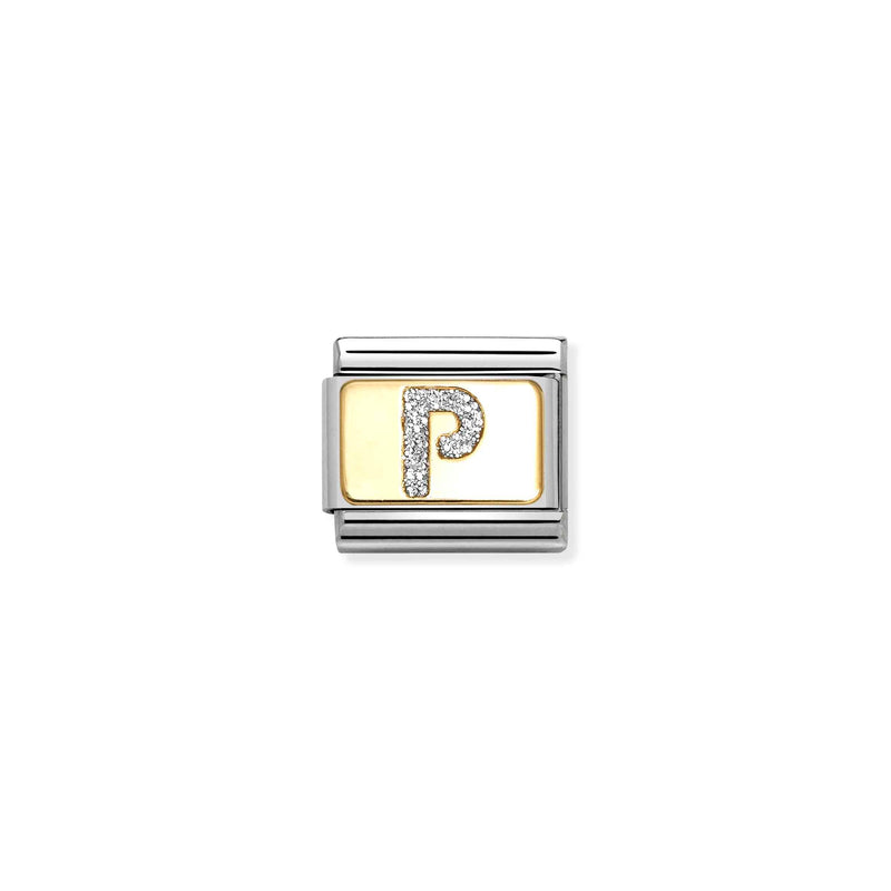 Composable Classic Letter P Glitter Link - Gold - 030291/16