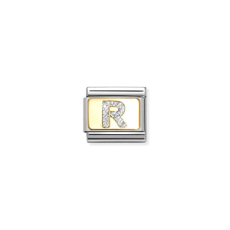 Composable Classic Letter R Glitter Link - Gold - 030291/18