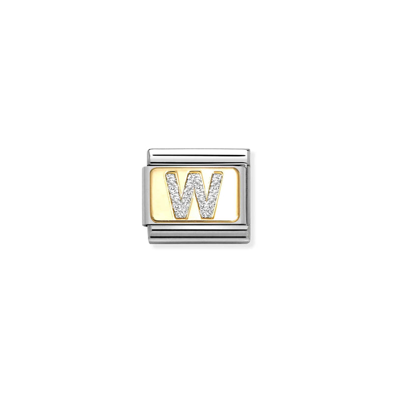 Composable Classic Letter W Glitter Link - Gold - 030291/23