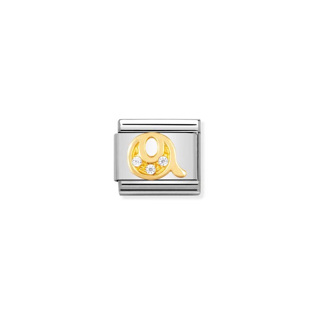 Composable Gold Zirconia Letter Q Link - 030301/17