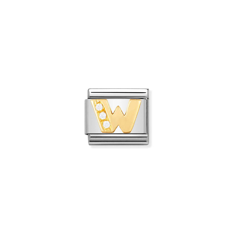 Composable Gold Zirconia Letter W Link - 030301/23