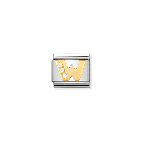 Composable Gold Zirconia Letter W Link - 030301/23