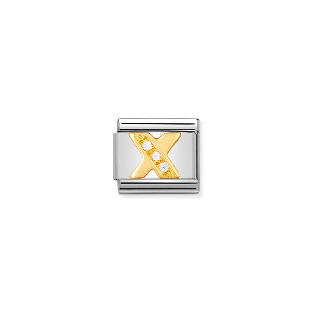 Composable Gold Zirconia Letter X Link - 030301/24