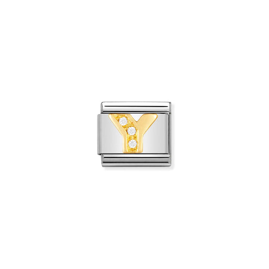 Composable Gold Zirconia Letter Y Link - 030301/25