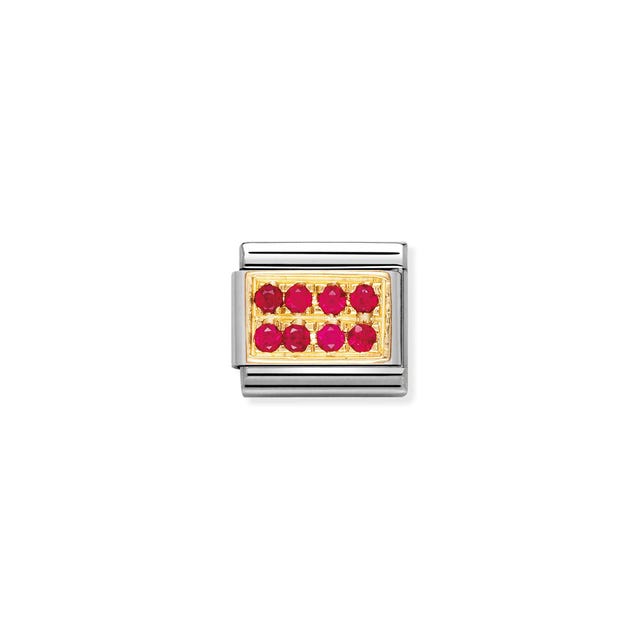 Composable Red Pave Link - Gold - 030314/02