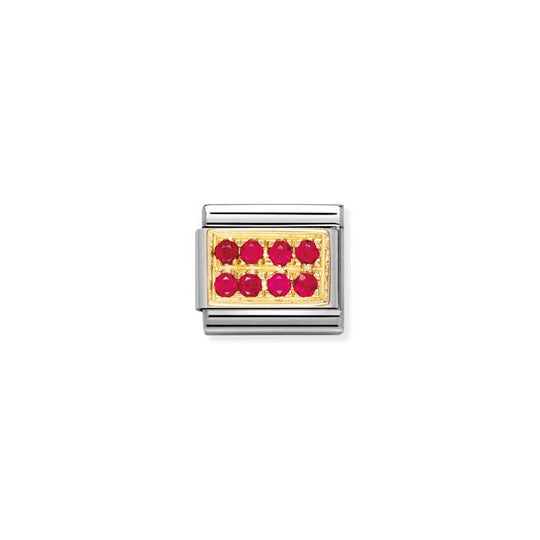 Composable Red Pave Link - Gold - 030314/02