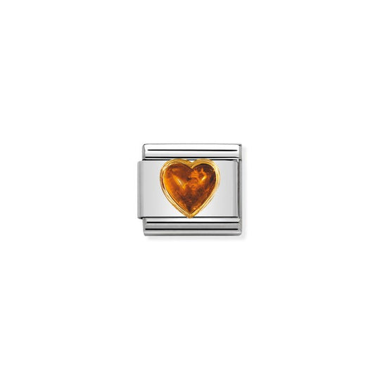 Composable Classic Amber Stone Heart Link - 030501/01