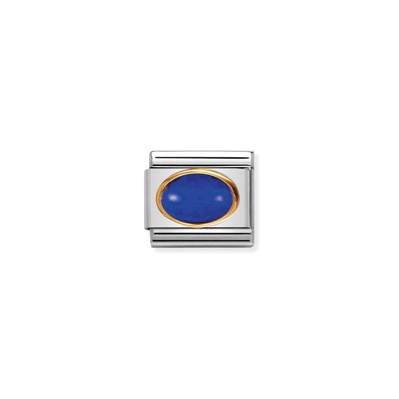 Composable Gold Oval Lapis Lazuli Link - 030502/09