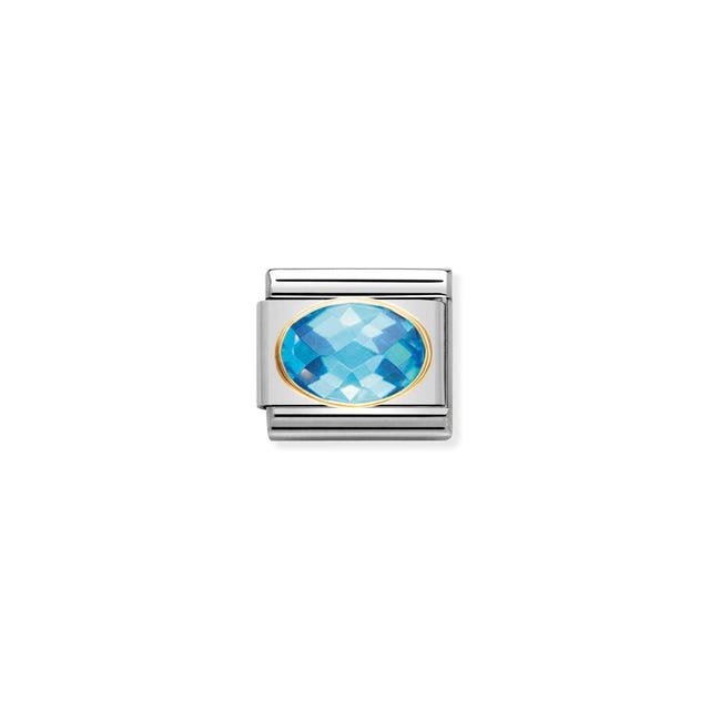 Composable Gold Light Blue Zirconia Link - 030601/006