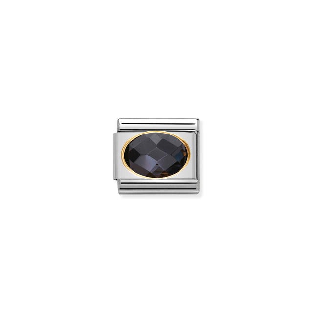 Composable Black Zirconia Link - Gold - 030601/011