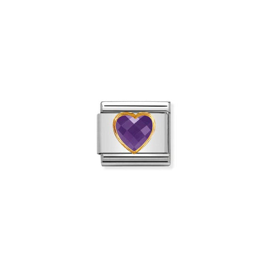 Composable Classic Multifaceted Violet Heart Link - Gold - 030610/001