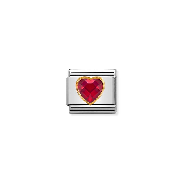 Composable Classic Red CZ Heart Link - Gold - 030610/005