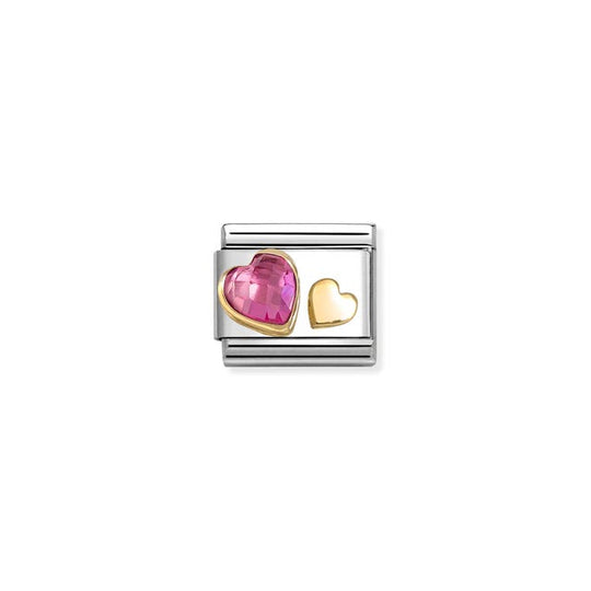 Composable Classic Pink Hearts Link - Gold - 030613/09