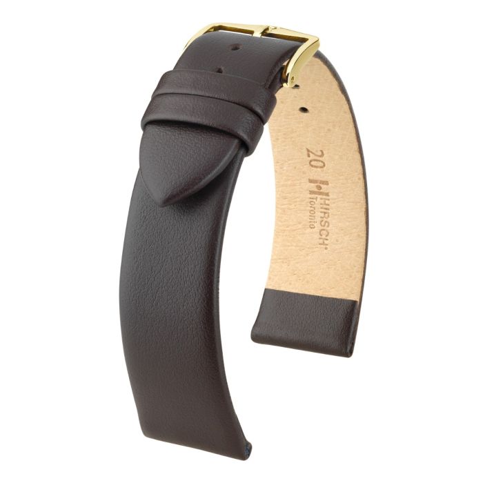 Toronto Fine-Grained Leather Watch Strap QR, Medium, 10mm Wide - Black - 03702150-1-10-GB