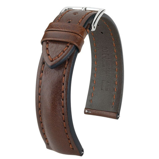 Lucca Tuscan Leather Watch Strap QR, Long, 24mm Wide - Brown - 04902010-2-24-SB