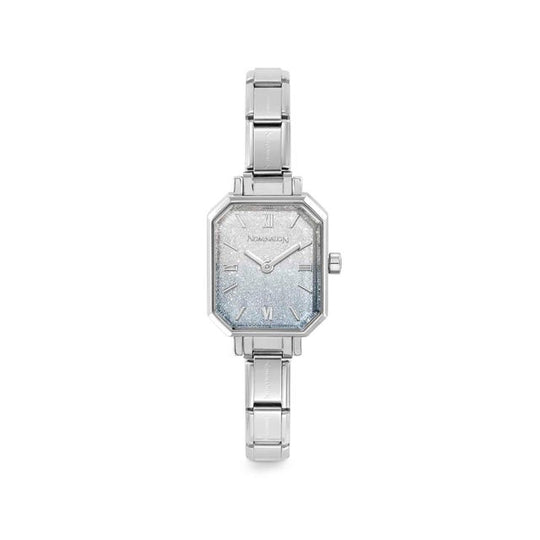 Time Paris Watch, Fade Glitter Light Blue-Silver Dial - 076037/035