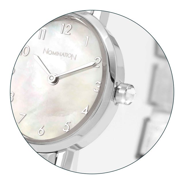 Paris Oval Mother Of Pearl Dial Watch - White/Silver - 076038/008