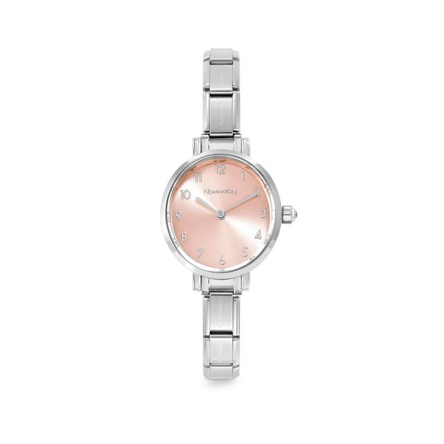 Paris Oval Sunray Dial Watch - Pink/Silver - 076038/014