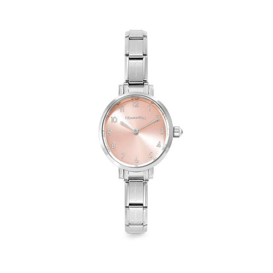 Paris Oval Sunray Dial Watch - Pink/Silver - 076038/014