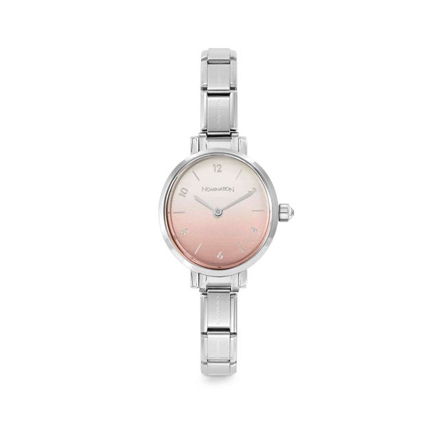 Paris Ladies Oval Sunray Dial Watch - Colour Fade Pastel Pink - 076038/036