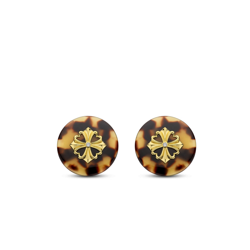 Milano Tortoise Stud Earrings - Gold - 7992TU