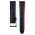 Andy Alligator Embossed Performance Watch Strap NQR, Long, 18mm wide - Black/Red - 0922028050-2-18-SB