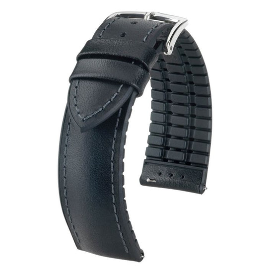 James Leather Performance Watch Strap NQR, Long, 18mm Wide - Black - 0925002050-2-18-SB