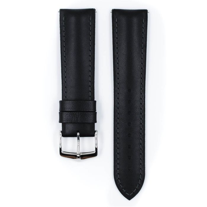 James Leather Performance Watch Strap NQR, Long, 18mm Wide - Black - 0925002050-2-18-SB