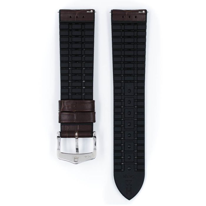 George Alligator Embossed Performance Watch Strap QR, Long, 24mm Wide - Brown - 0925128010-2-24-SB